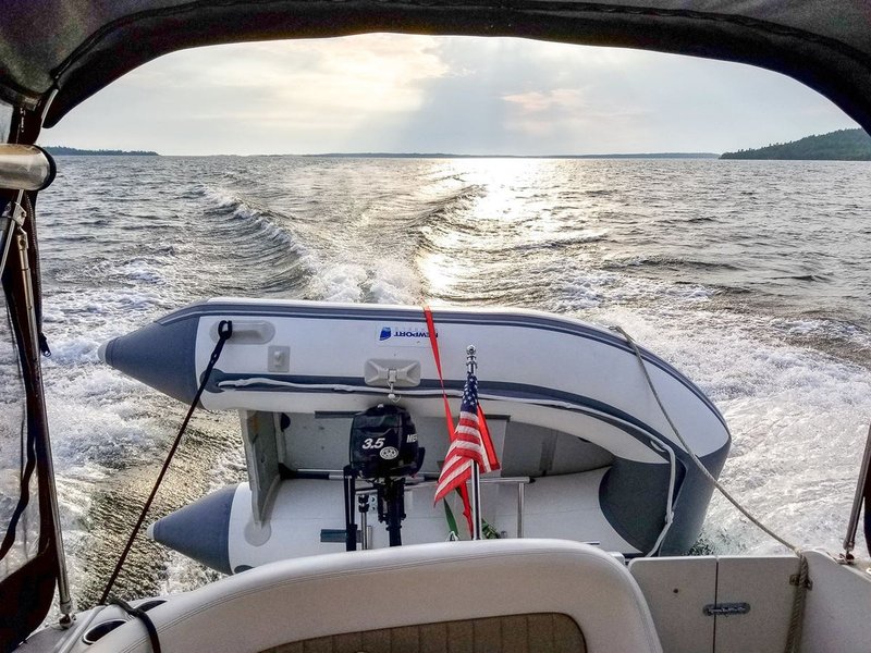 10ft 6in Newport Model Inflatable Dinghy Boat Transom Sport Tender - 5 Person - 15HP USCG Rated