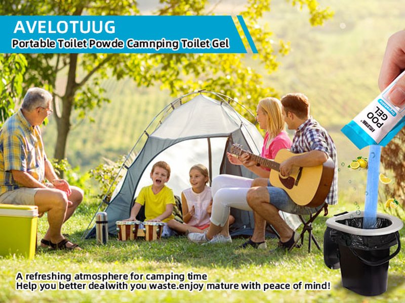 Portable Toilet Powder, 100 Pack Poo Gel for Camping Eco Absorbent Gel Liquid Waste Gelling and Deodorizing Powder,