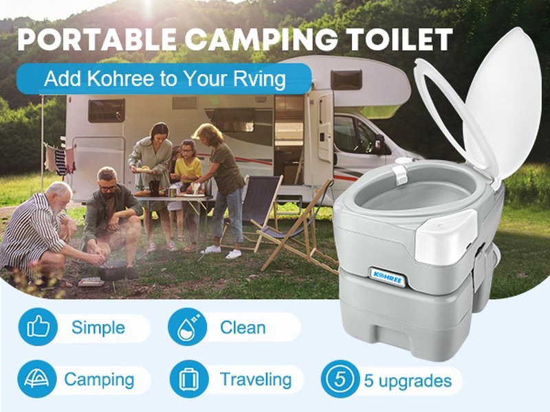 U.S. Camping Supply Portable Toilet with Carry Bag